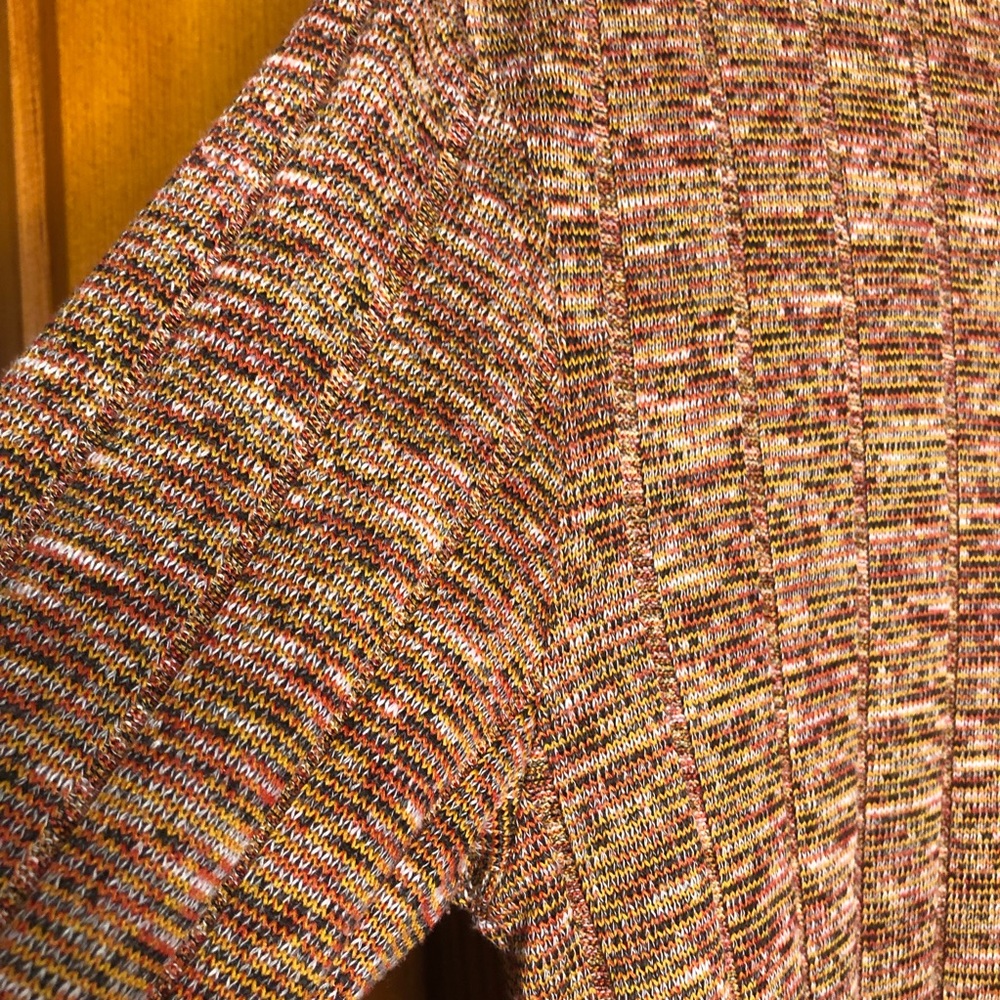 Pull String Cowl Neck Light Weight Sweater Orange… - image 4